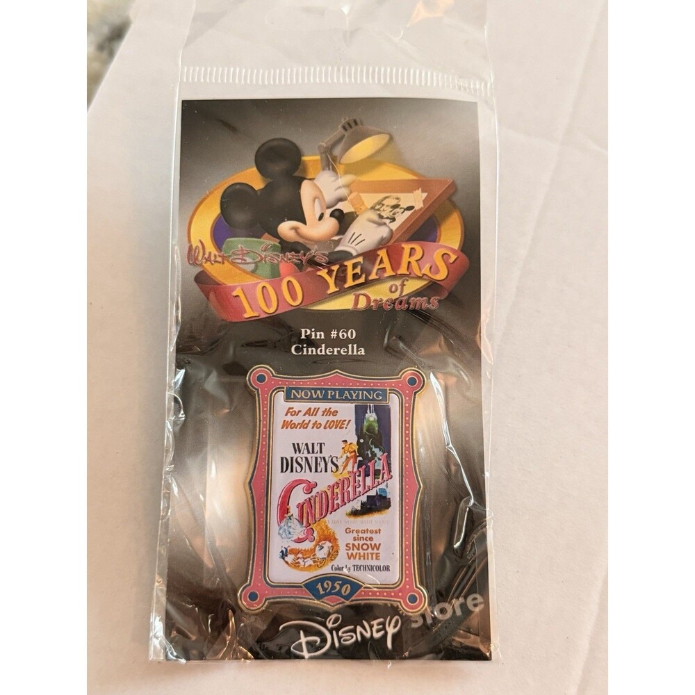 Walt Disney 100 Years Of Dreams Pin #60 Cinderella Disney Store 1950 Pin